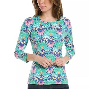 J.McLaughlin Signature Catalina Cloth butterfly floral print Shirt – size Medium